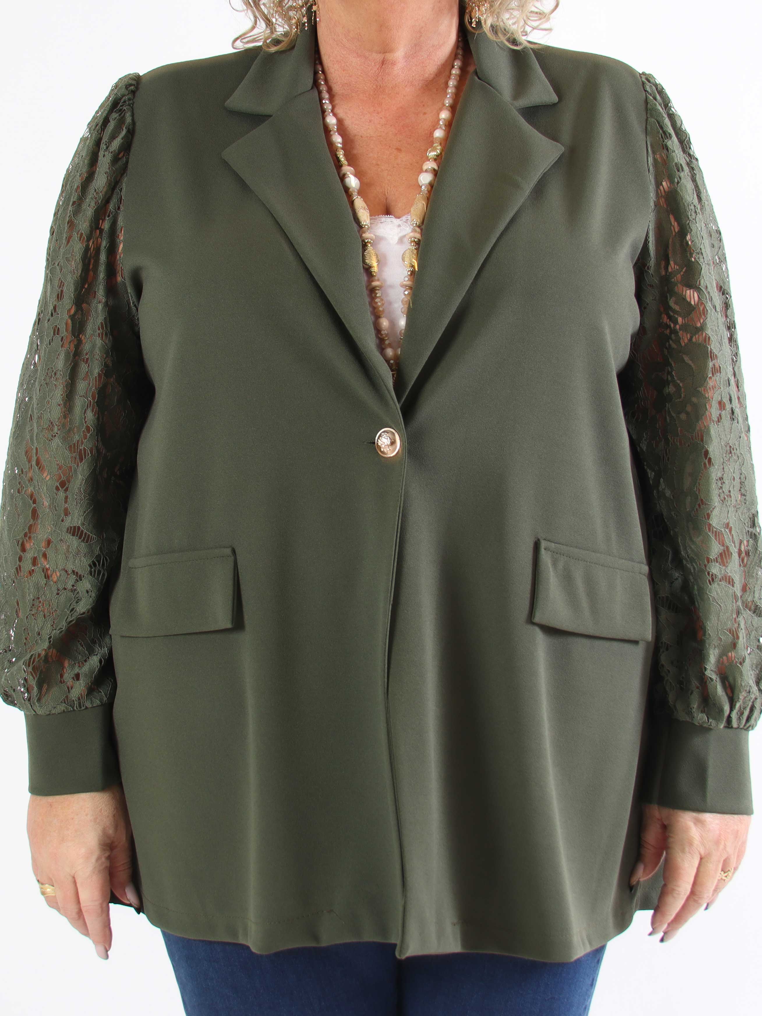 Kata Lace - Oversized blazer med blondeærmer